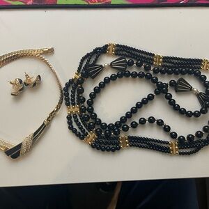 Dior Black and Gold Necklace Set